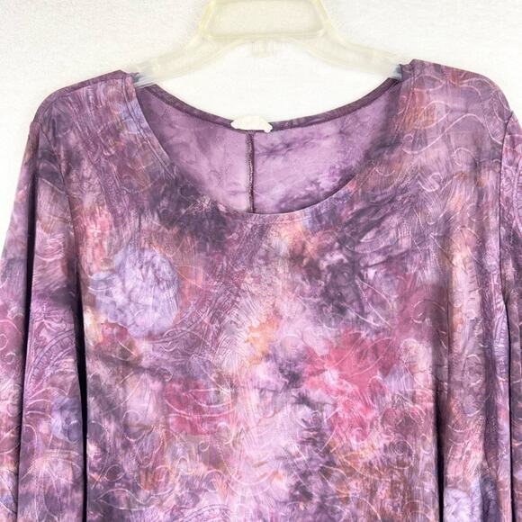 Vintage Purple Whimsigoth Witchycore Textured Stretch Drapey Asymmetric Top XL - Picture 2 of 12